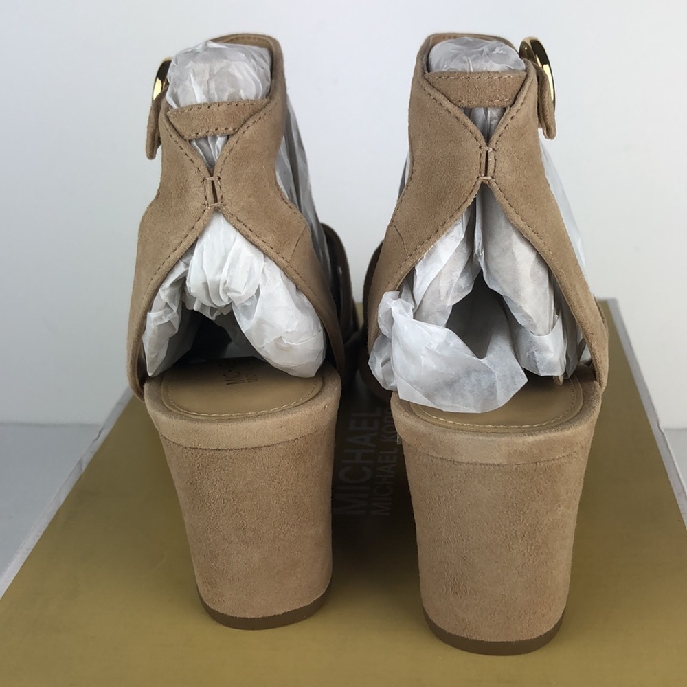NEW Michael Kors Annalee Mid Ankle Strap Peep Toe Sandals Heels 6 - Picture 6 of 10